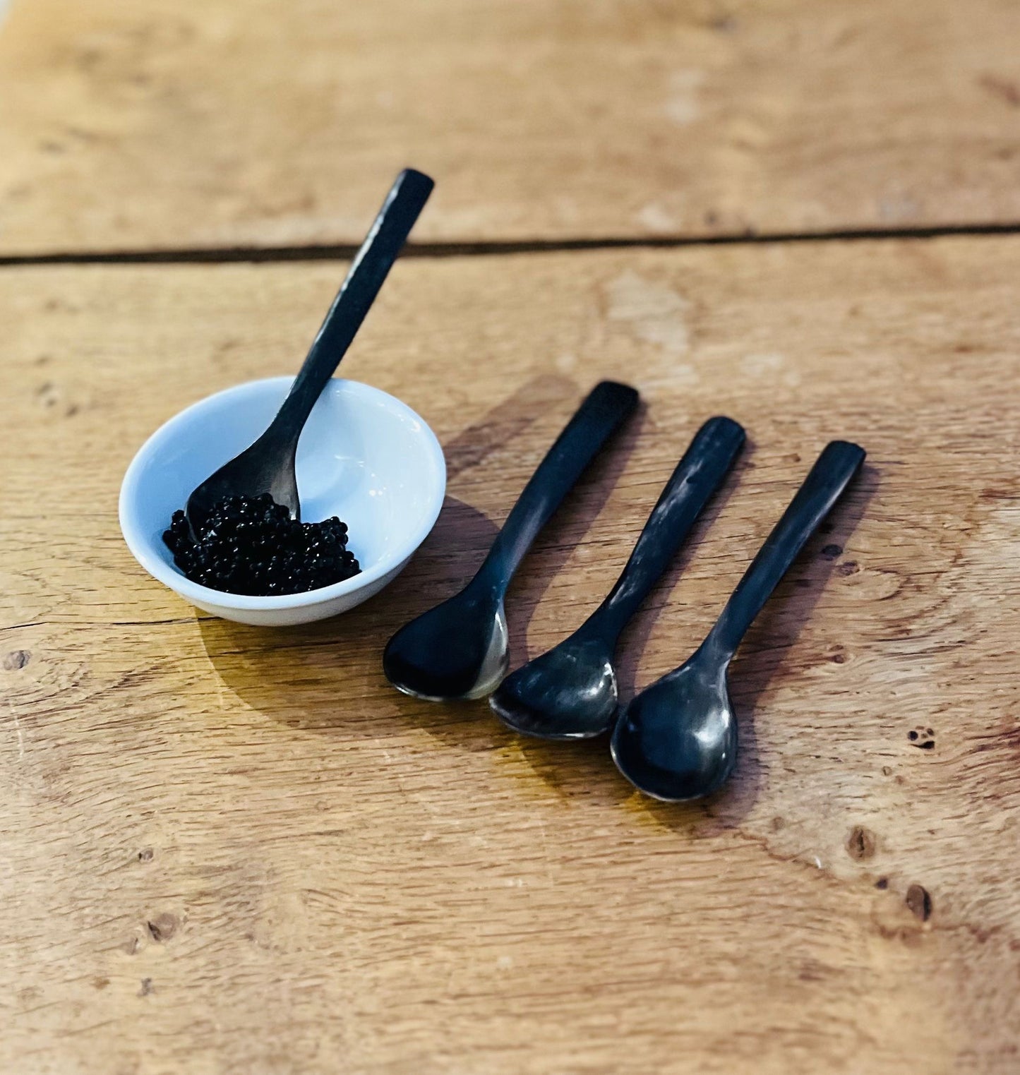 Polished Cow Horn Caviar Spoons