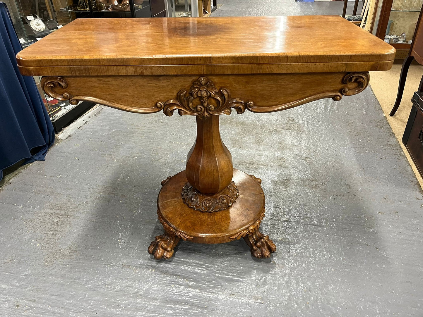 Stunning Victorian Fold-over Card Table
