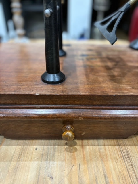 Vintage Brass Wool Winder: Mahogany Base, Goodbrand & Co.