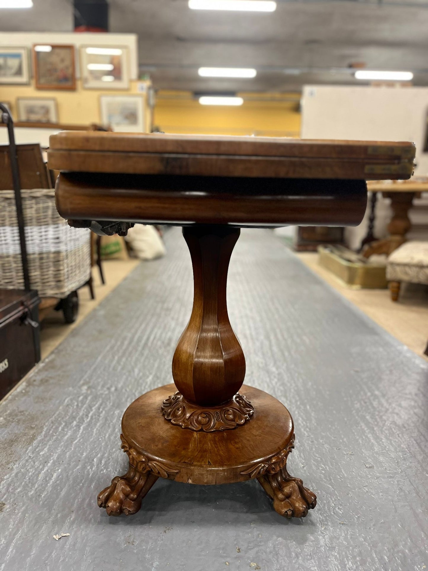 Stunning Victorian Fold-over Card Table