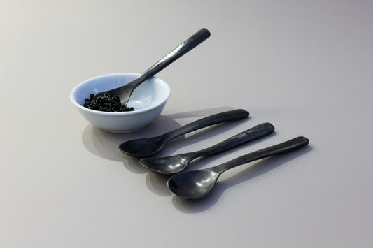 Polished Cow Horn Caviar Spoons