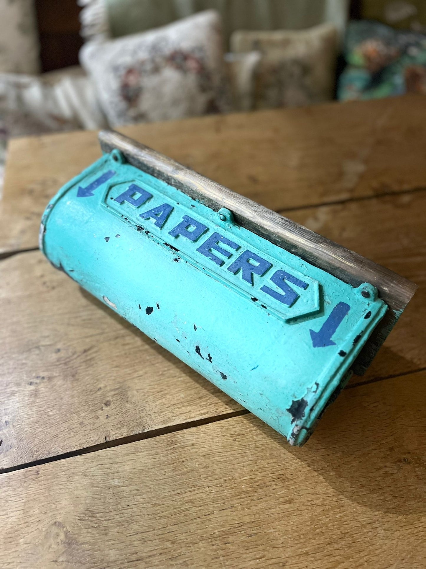 Vintage painted wall mounted Post/Newspaper holder