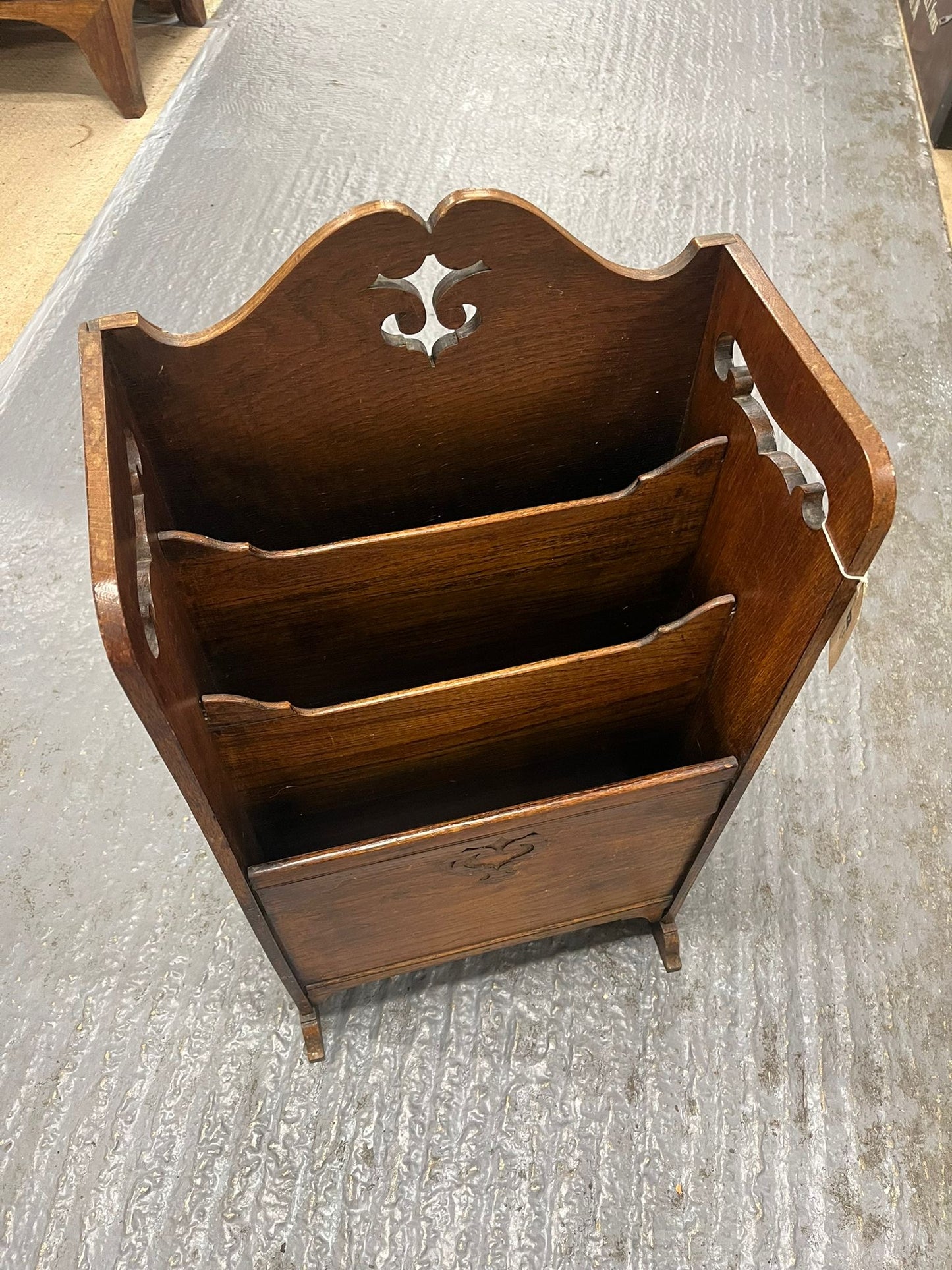Edwardian Oak Newspaper/Magazine Rack
