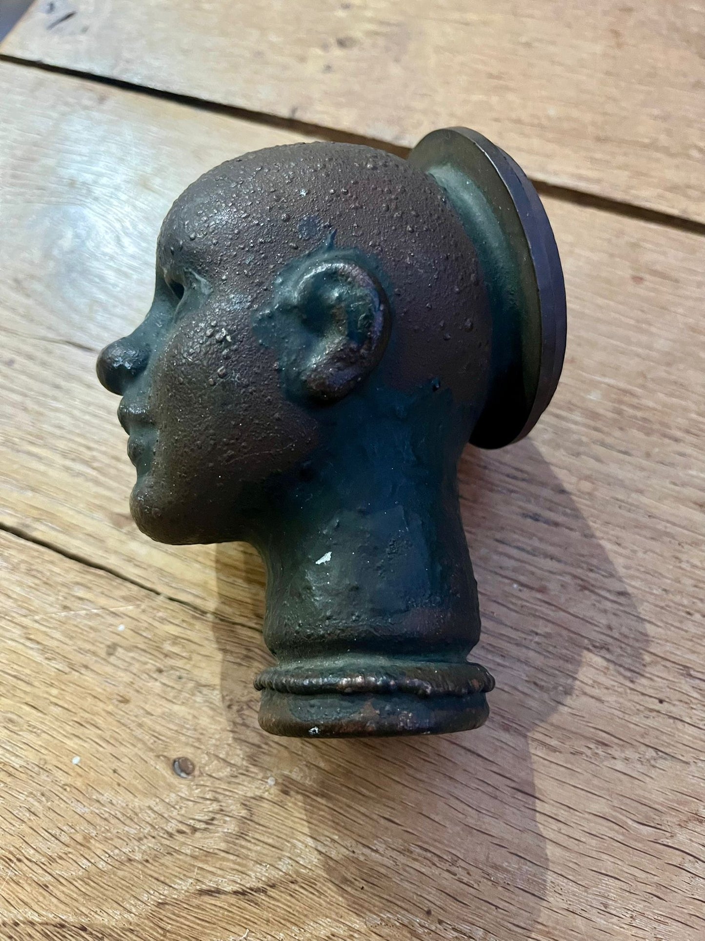 Unique American vintage iron dolls head mould