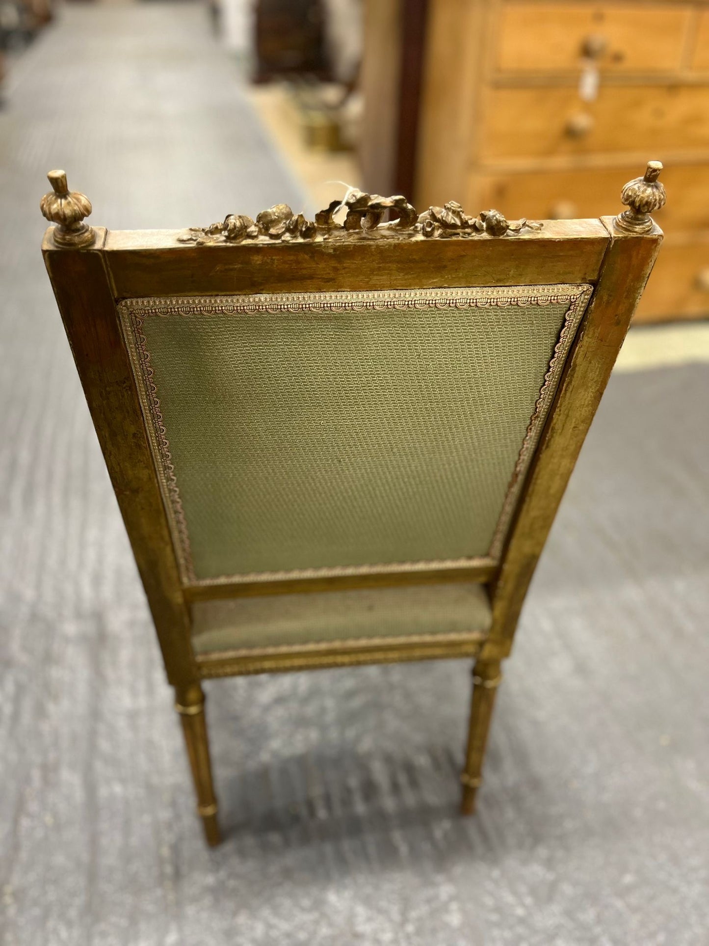 Antique Gilt Wood Tapestry Chair