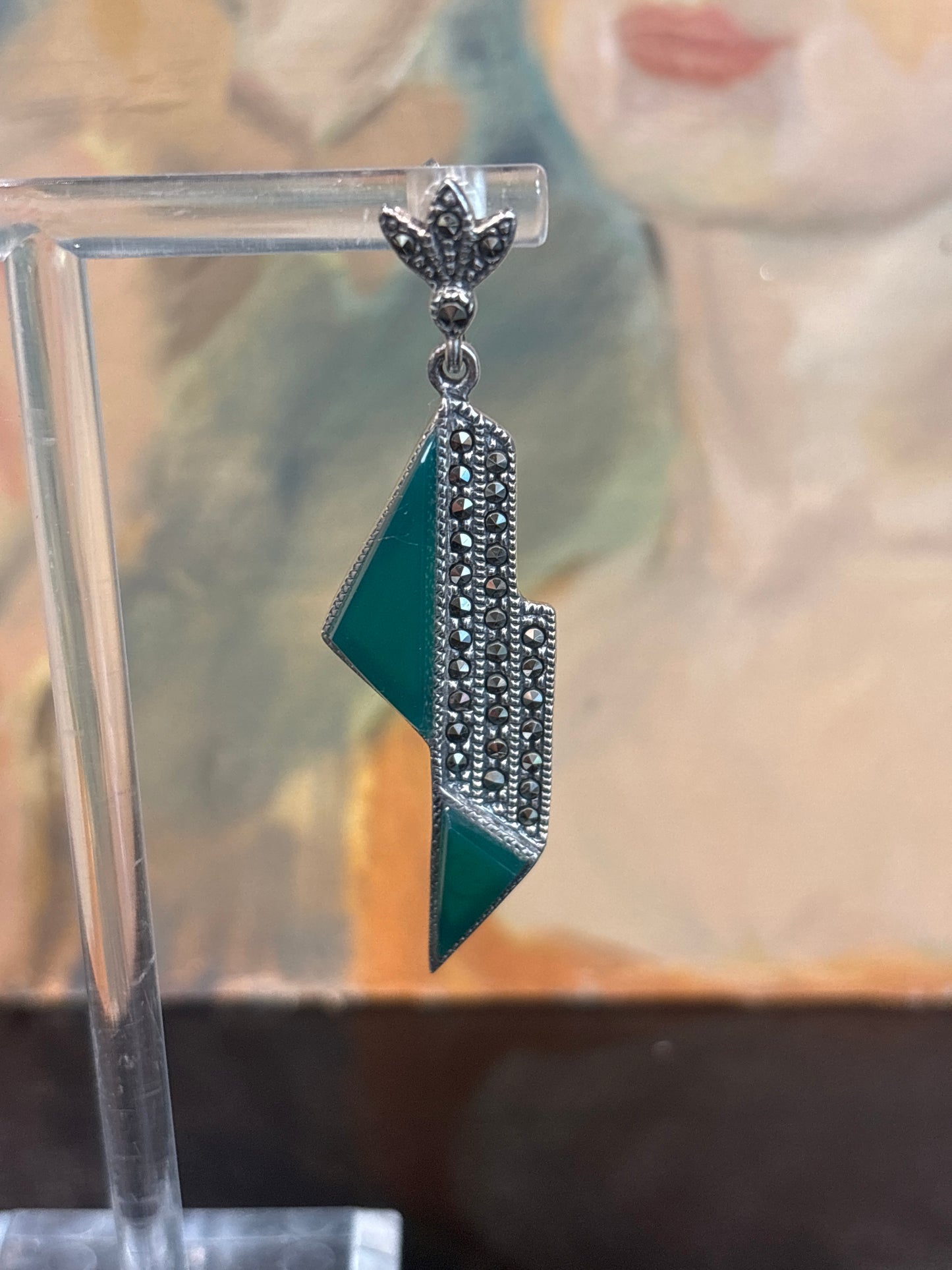 Art Deco style sterling silver earrings