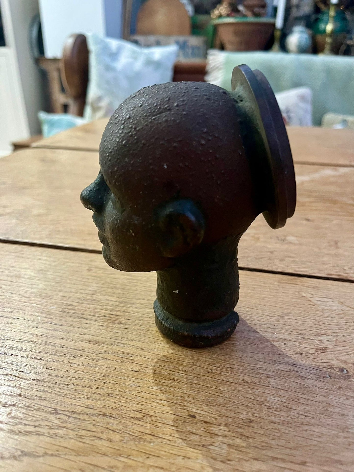 Unique American vintage iron dolls head mould