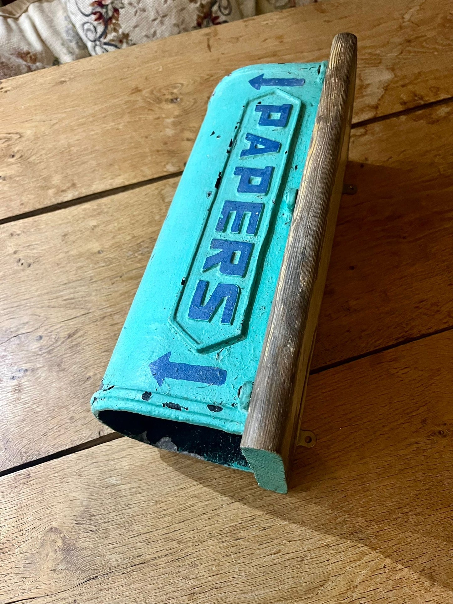 Vintage painted wall mounted Post/Newspaper holder