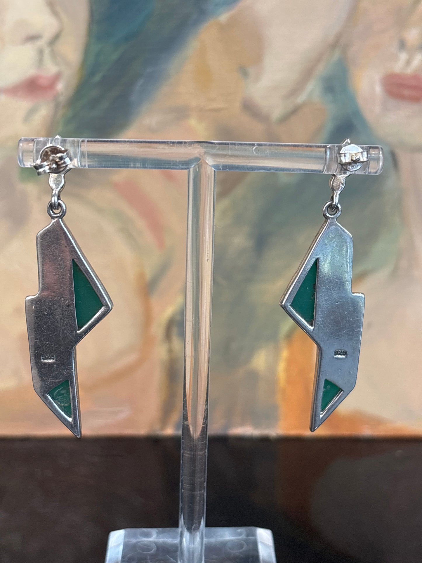 Art Deco style sterling silver earrings