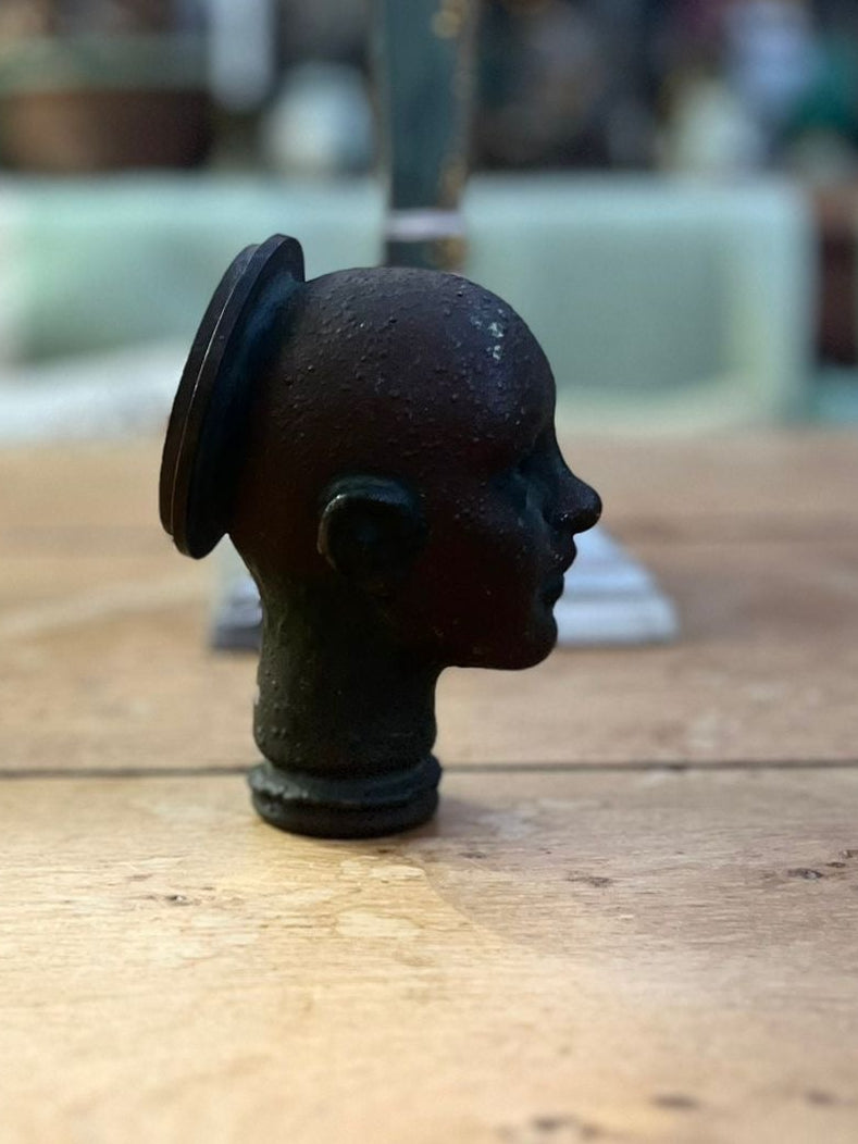Unique American vintage iron dolls head mould