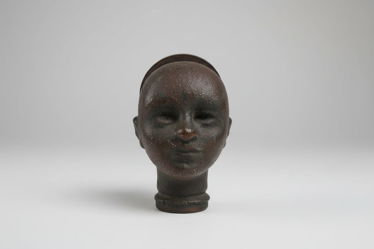 Unique American vintage iron dolls head mould
