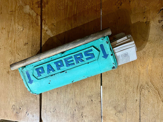 Vintage painted wall mounted Post/Newspaper holder