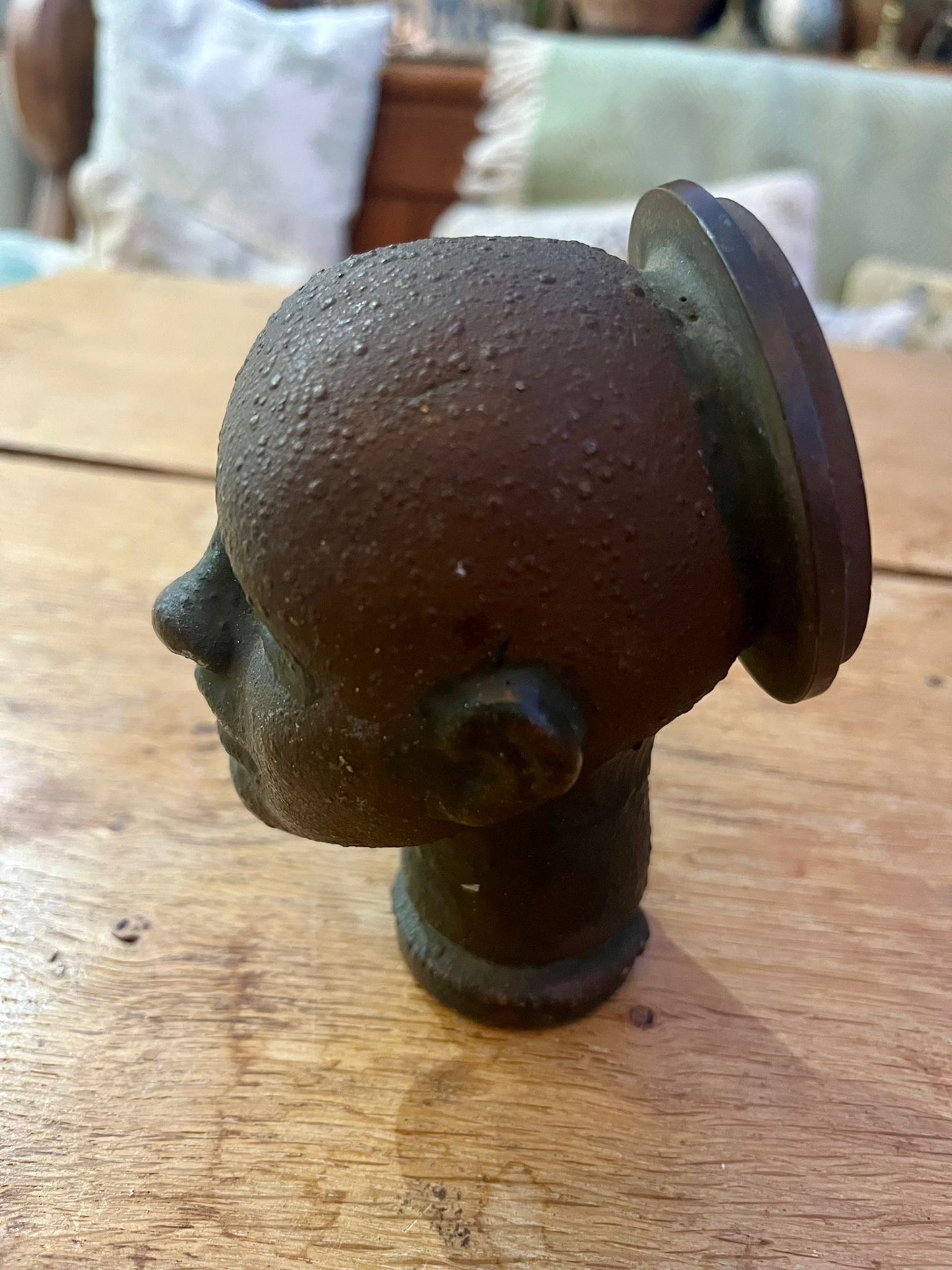 Unique American vintage iron dolls head mould