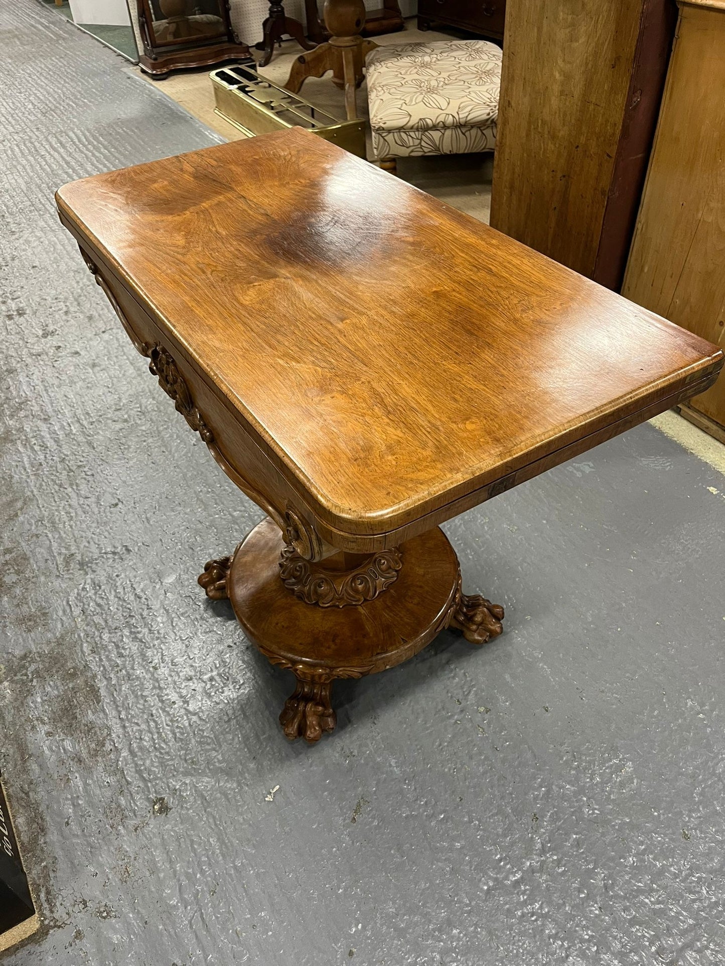 Stunning Victorian Fold-over Card Table