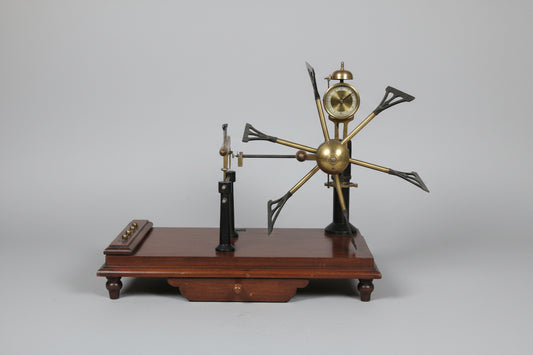 Vintage Brass Wool Winder: Mahogany Base, Goodbrand & Co.