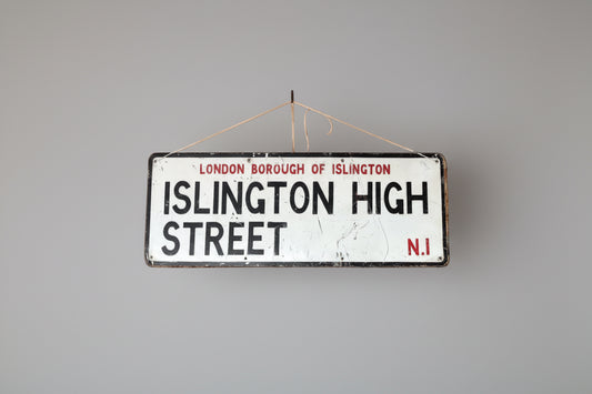 Original London Metal Street Sign - Islington High Street N1